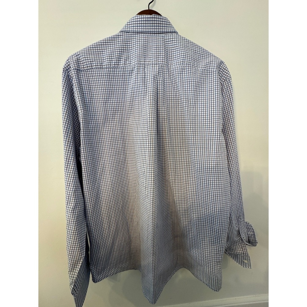 IZOD Mens Blue Brown Tattersall Check Button Down Shirt Size Large Long Sleeve - Picture 5 of 7